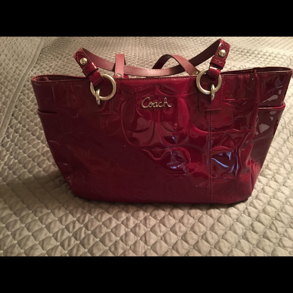Coach tote patent leather